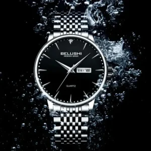 BELUSHI Men's Business Watch Stainless Steel, Quartz, Waterproof, Perfect Gift