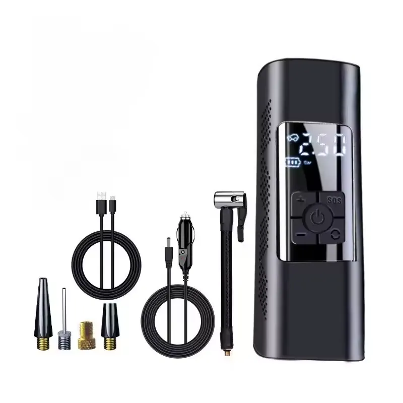 Cordless Car Air Pump, Portable Air Compressor for Cars, Motorcycles, Bicycles, Electric Tire Inflator with LCD Digital Display